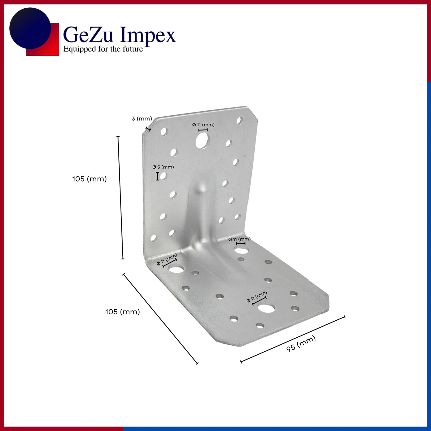 105 x 105 x 90 x 3 mm / Galvanized