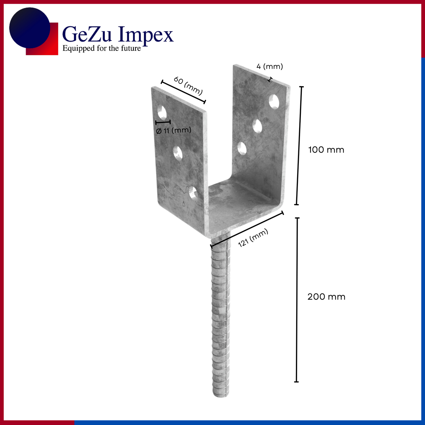 121 x 300 x 60 x 4 mm / Hot Dip Galvanized