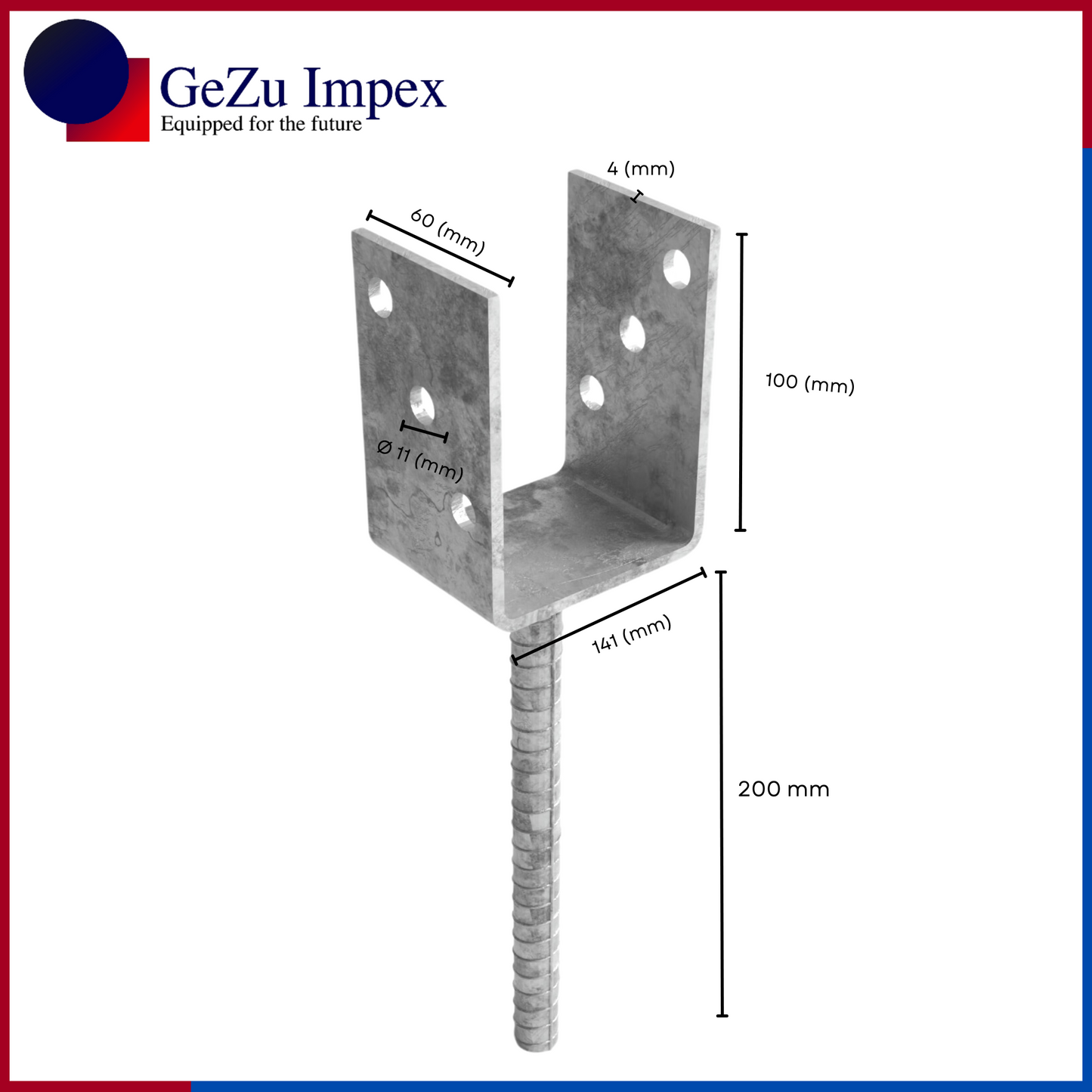 141 x 300 x 60 x 4 mm / Hot Dip Galvanized