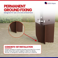Supporto per Palo da Cementare con Morsetto Rapido 75x75mm Verniciato a Polvere
