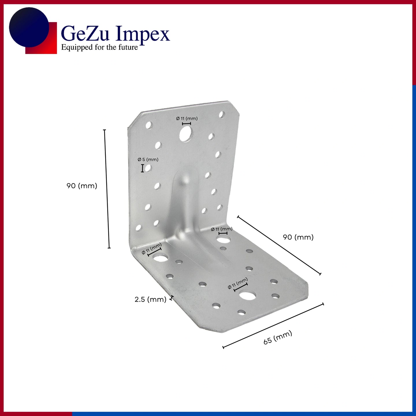 90 x 90 x 65 x 2.5 mm / Galvanized