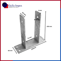 71 x 200 x 50 x 60 x 4 mm / Hot Dip Galvanized