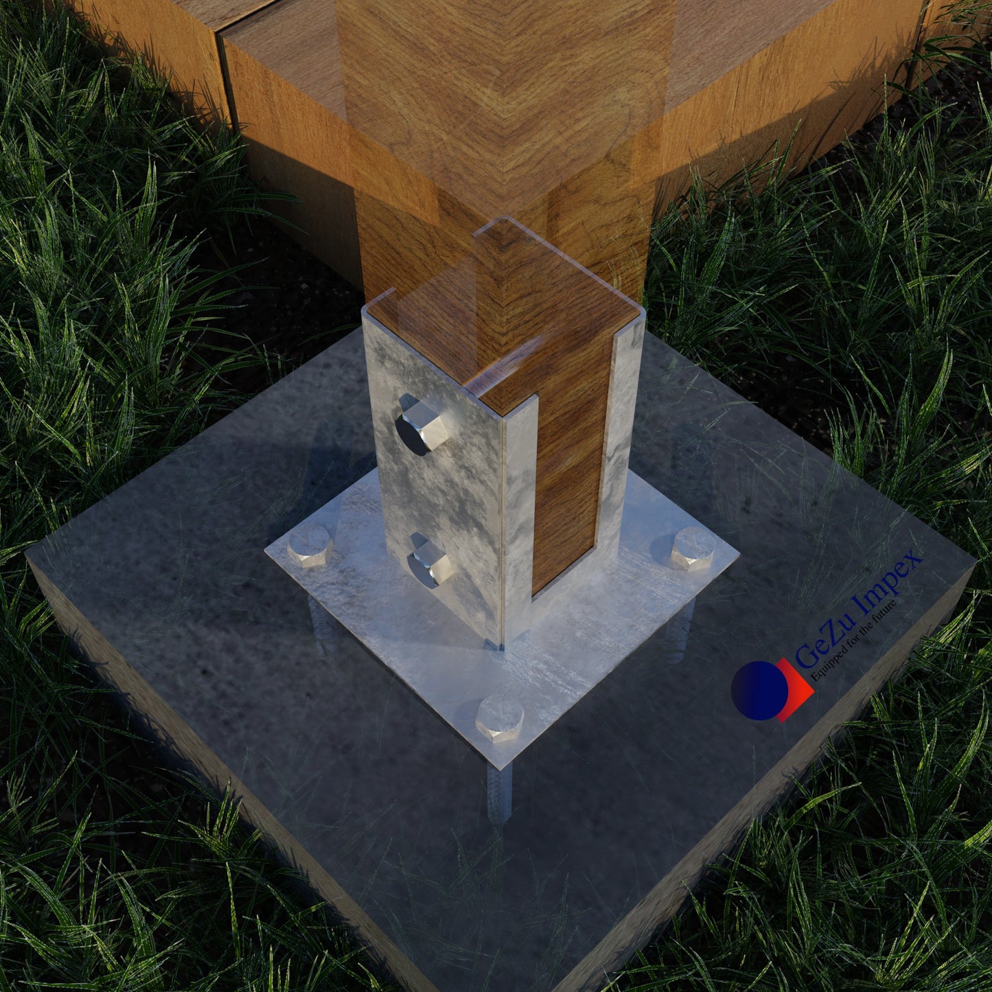 Square post support base