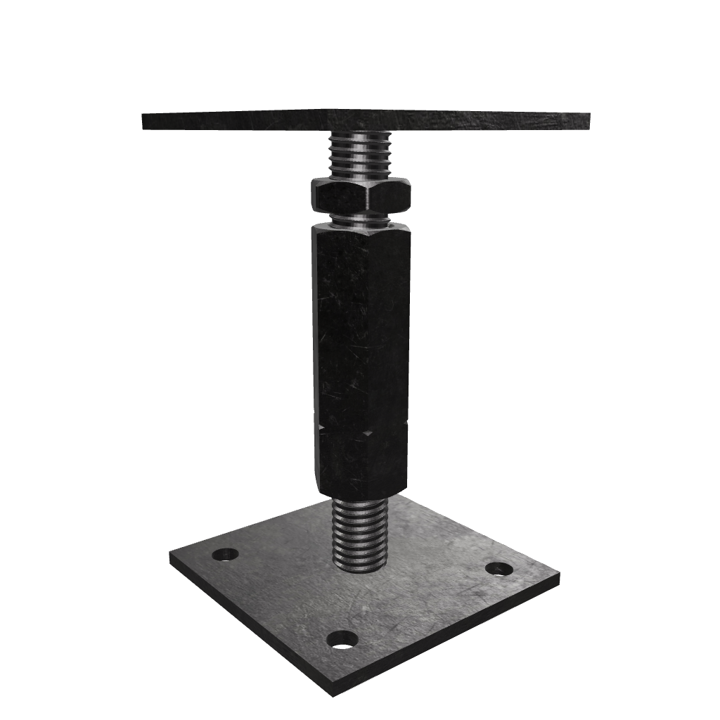 post support adjustable elevated base Bolt Down height adjust holder